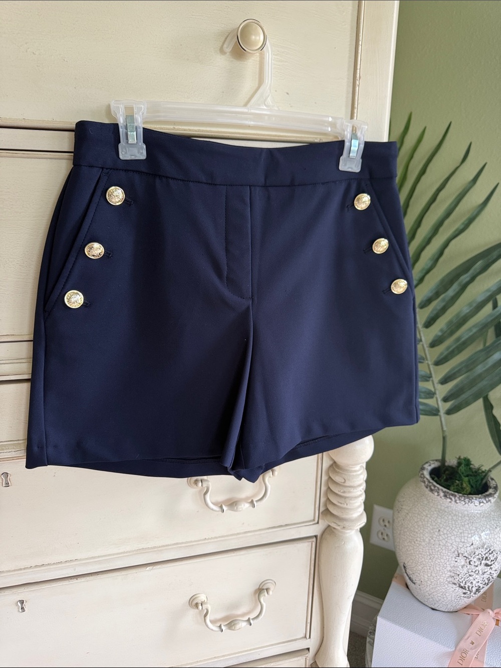 Rachel Zoe Navy High-Rise Button Front Women’s Shorts size 6